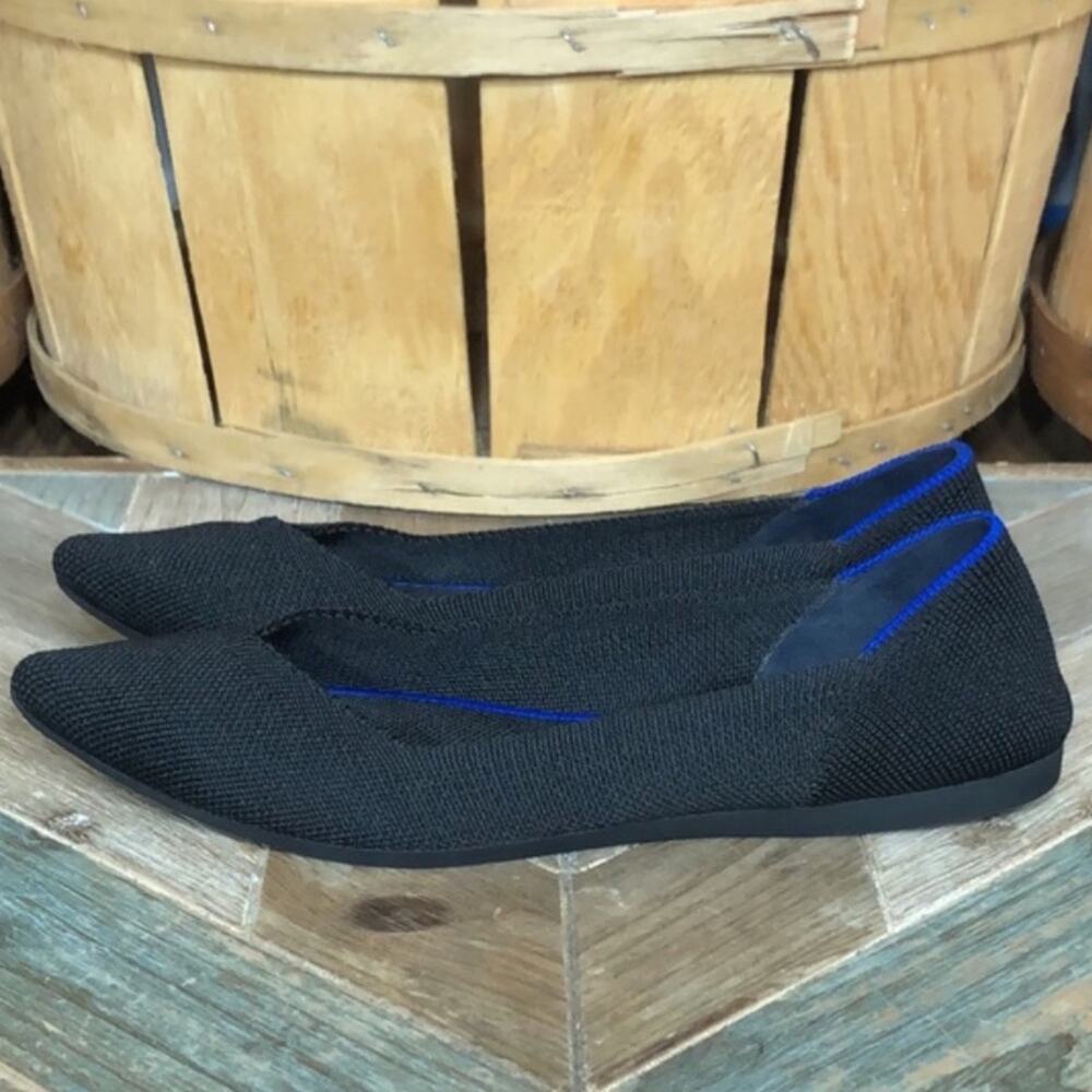 Rothy’s The Point Black Pointed Toe Synthetic Sli… - image 2